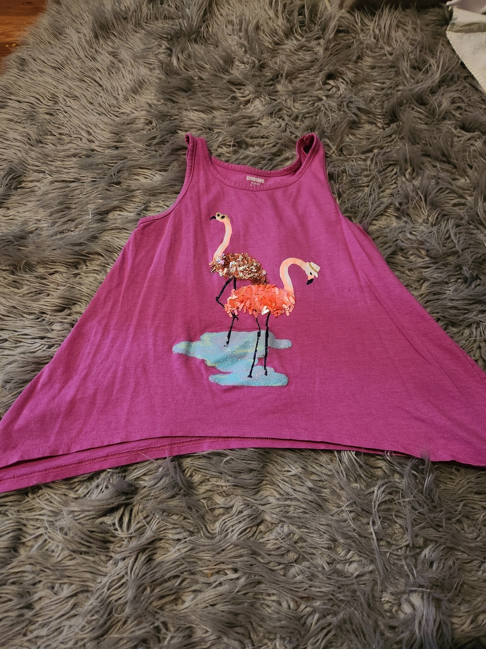 Gymboree Magenta Flamingo Sequin Tank Top
